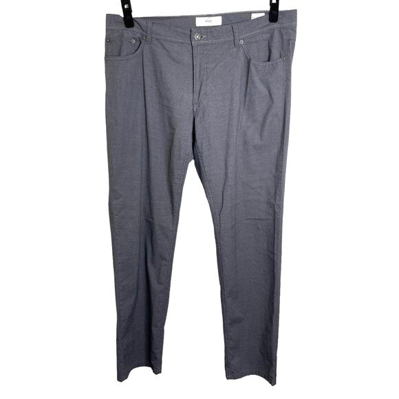 Brax Mens Cooper Fancy Pants Regular Gray Check Size 38W 32L - Picture 1 of 10